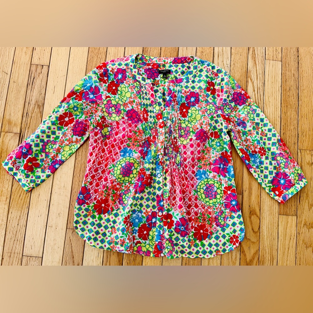 Talbots size SP abstract/ floral top